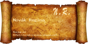 Novák Regina névjegykártya